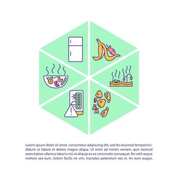 Food waste concept icon with text