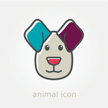 Dog icon. Farm animal vector illustration