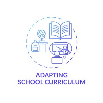 Adapting school curriculum concept icon