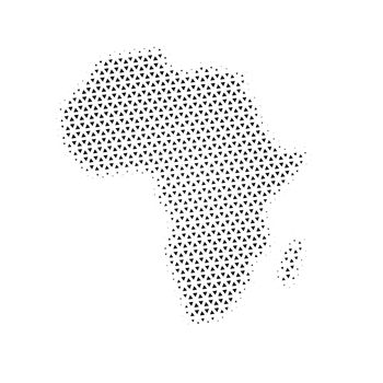 Africa Map triangle halftone vector pictogram. dotted Africa Map icon symbol. Halftone pattern. Vector illustration isolated on white background.