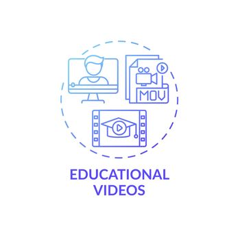 Educational videos concept icon