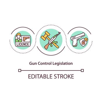 Gun control legislation concept icon