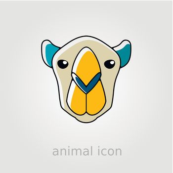 Camel flat icon. Animal head vector symbol