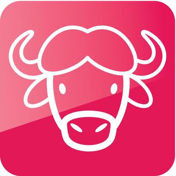 Buffalo bison ox icon. Animal head vector