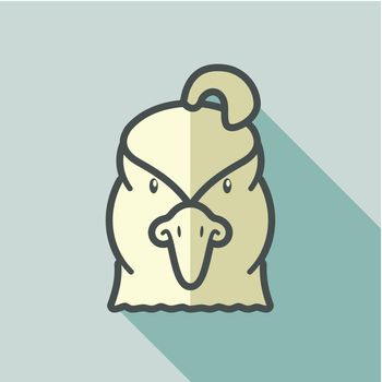 Quail flat icon. Animal head vector symbol