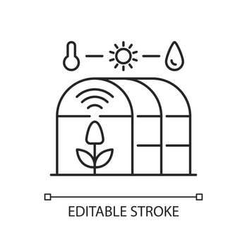 Smart greenhouse linear icon