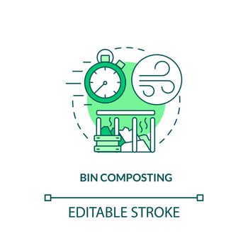 Bin composting concept icon