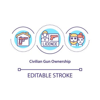 Civilian gun ownership concept icon