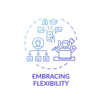 Embracing flexibility concept icon