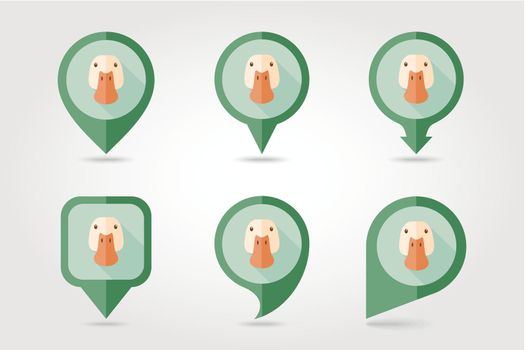 Duck mapping pins icons