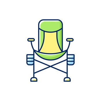 Fishing lounger chair RGB color icon