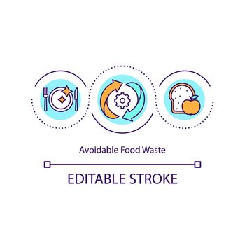 Avoidable food waste concept icon