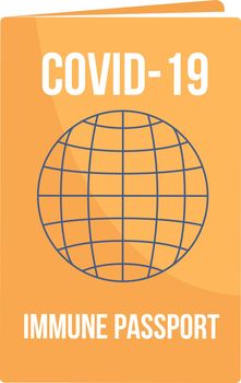 Covid19 immunity passport semi flat color vector object