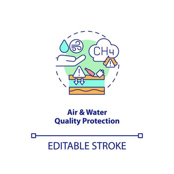 Air and water quality protection concept icon