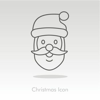 Santa Claus face. Christmas icon.