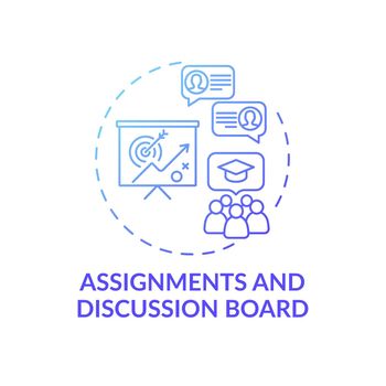 Assignments and discussion board concept icon