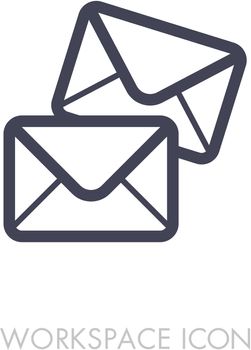 Mail outline icon. Workspace sign