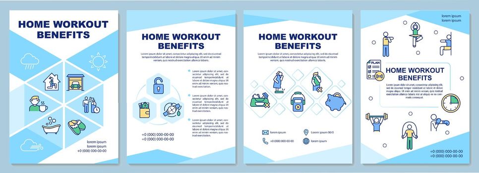 Home workout benefits brochure template