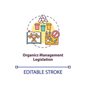 Organics management legislation concept icon