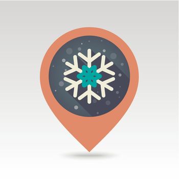 Snowflake flat pin map icon