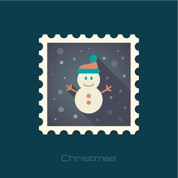 Snowman flat stamp
