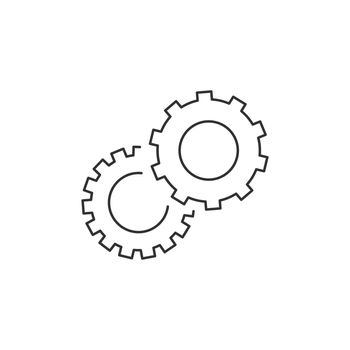 Cogwheel linear icon. Cogwheel concept symbol design. Thin graphic elements vector illustration, isolated on white background.