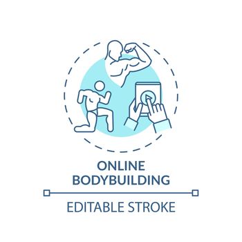 Online bodybuilding concept icon