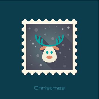 Christmas reindeer flat stamp