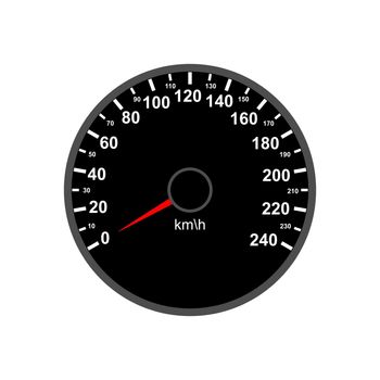 Auto speedomster on white background