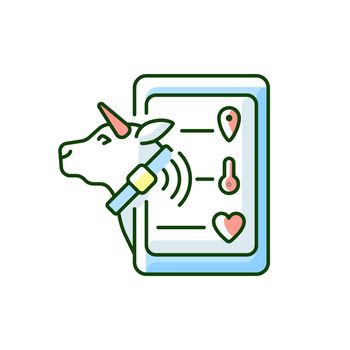 Livestock monitoring RGB color icon