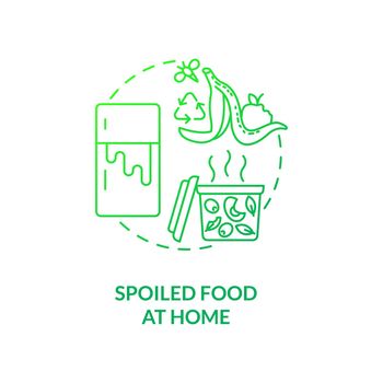 Spoiled food at home concept icon