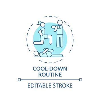 Cool-down routine concept icon