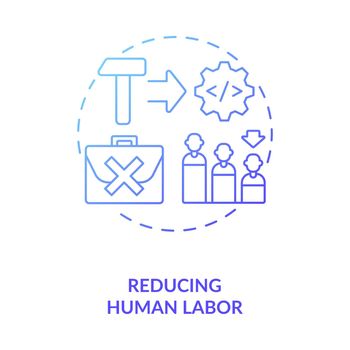 Reducing human labor concept icon