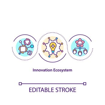 Innovation ecosystem concept icon