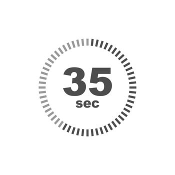 Timer 35 sec icon. Simple design