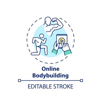 Online bodybuilding concept icon
