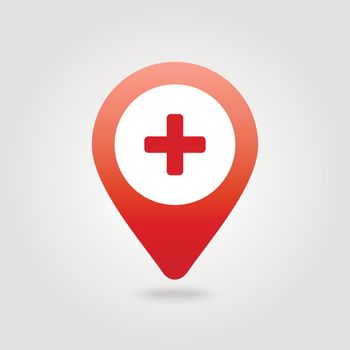 Plus, Hospital ,Pharmacy, Clinic pin map icon.