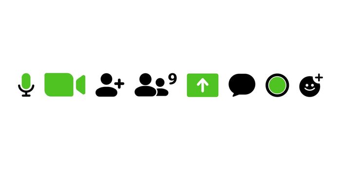 Video call icons set. Simple design