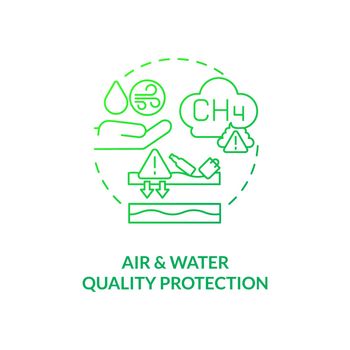 Air and water quality protection concept icon