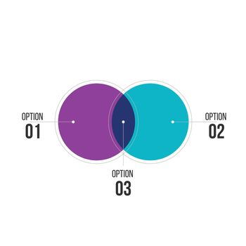 diagram infographics for two circle design vector and marketing can be used for workflow layout, annual report, web design. Business concept with steps or processes