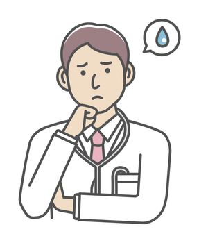 Young male doctor gesture variation illustration | upset, unhappy