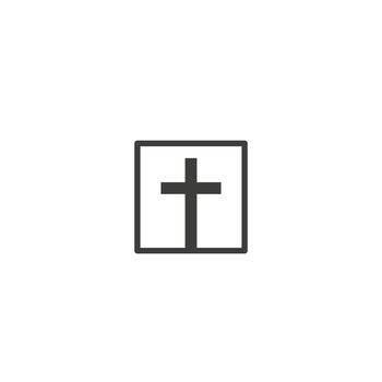 Christian Cross square Logo. Christian symbol. Stock vector illustration isolated on white background