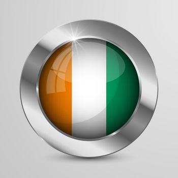 EPS10 Vector Patriotic Button with Ivory Coast flag colors.
