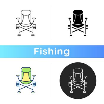 Fishing lounger chair icon