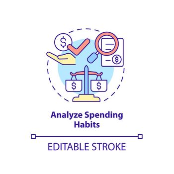 Analyze spending habits concept icon