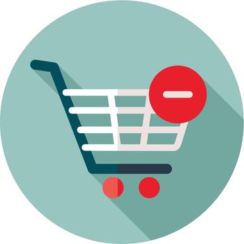 Shopping cart icon with minus sign