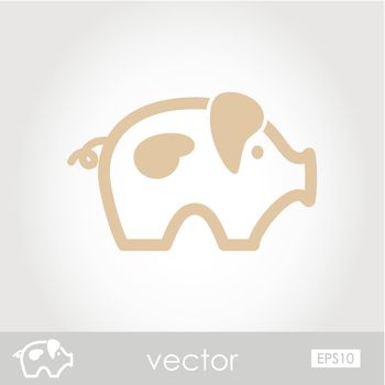 Pig  vector icon