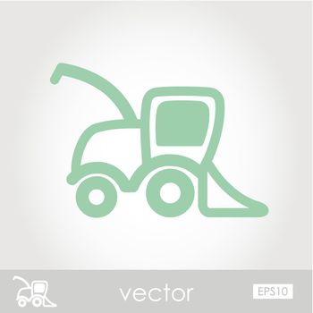 Combine harvester vector icon