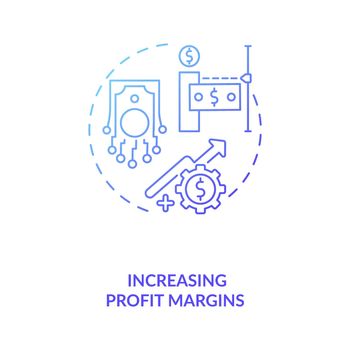 Increasing profit margins concept icon