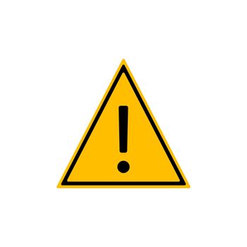 Hazard warning icon. Vector illustration, flat design.